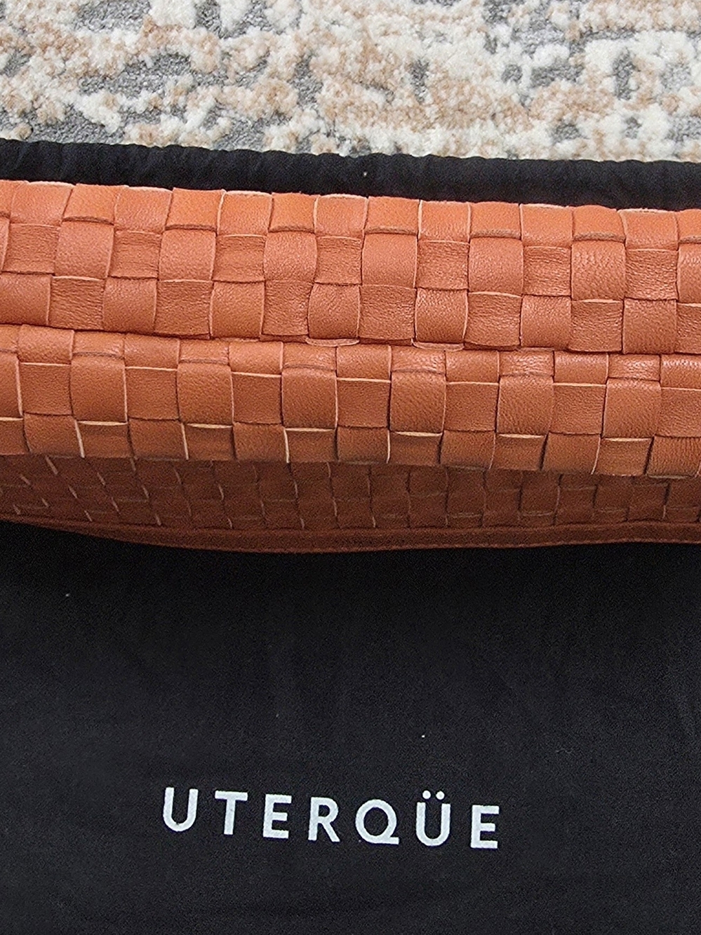 Uterqüe Woven Leather Clutch in Burnt Orange - Picture 6 of 7